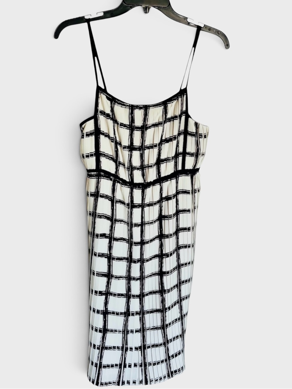 NWT | Max Studio | Pleated Windowpane Crepe Dress | Size Small